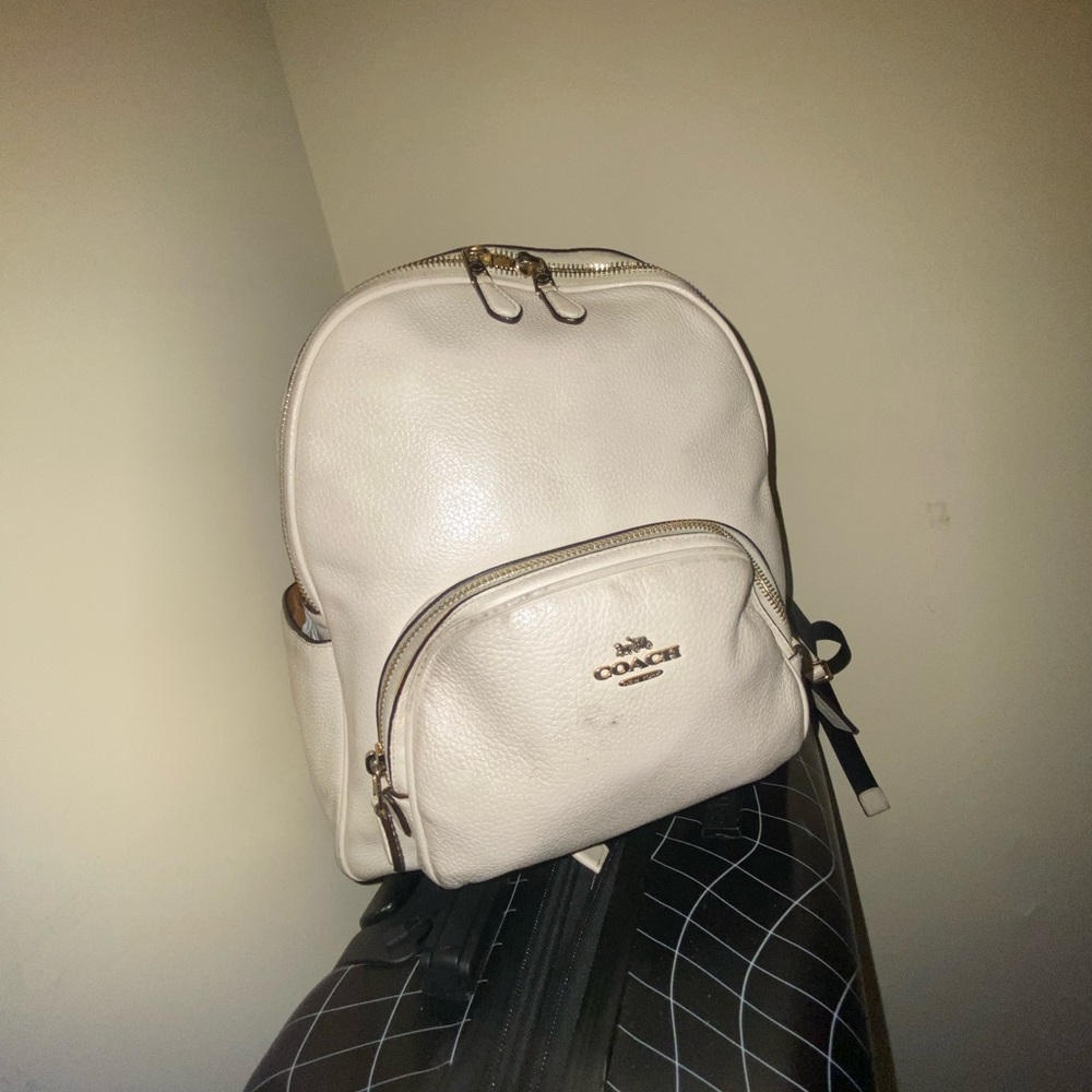 Coach White Leather Backpack